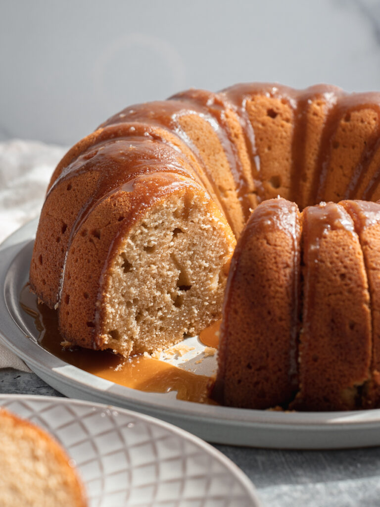 sliced Irish cream pound cake