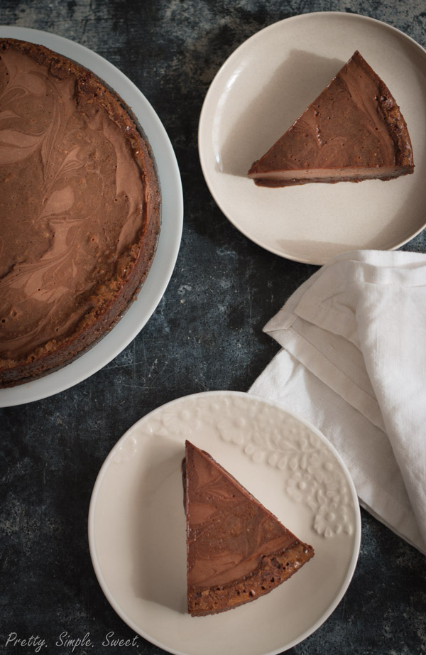 Marbled chocolate brownie cheesecake slices.