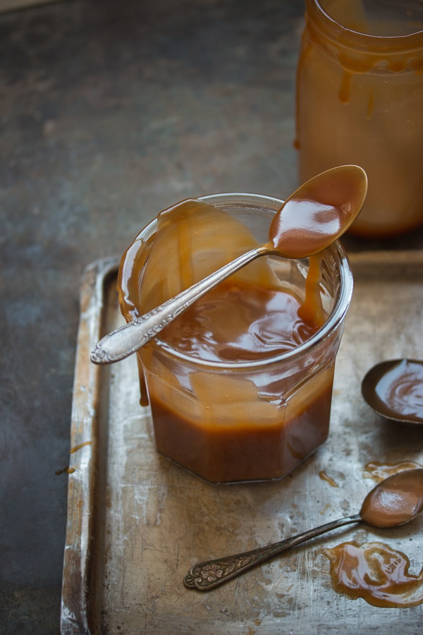 jar of homemade caramel sauce