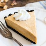 Dreamy, creamy classic peanut butter pie made of chocolate cookie crust and a fluffy peanut butter mousse filling. | rosechocolatier.com