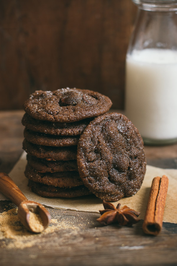 Chewy Gooey Chocolate Ginger Cookies are perfectly spiced.