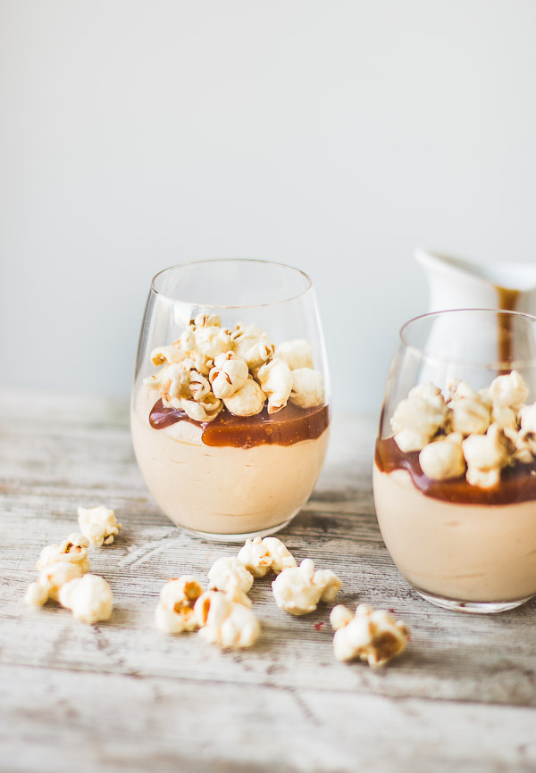  Salted Caramel Cheesecake Mousse with Caramel Corn