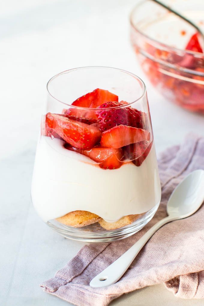 Strawberry white chocolate cheesecake parfaits