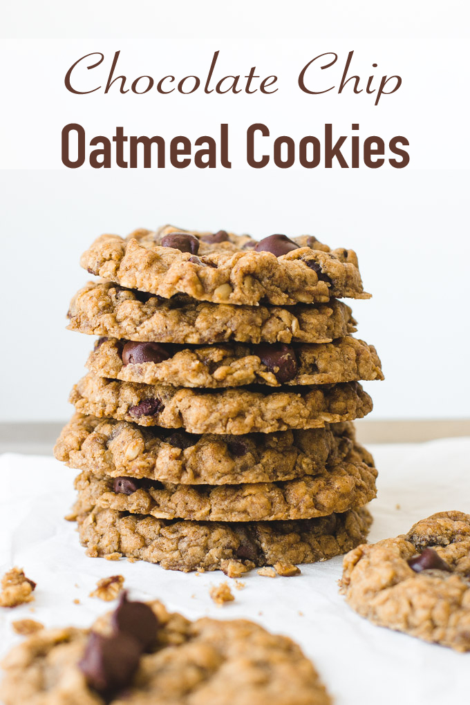 Soft and Chewy Oatmeal Chocolate Chip Cookies