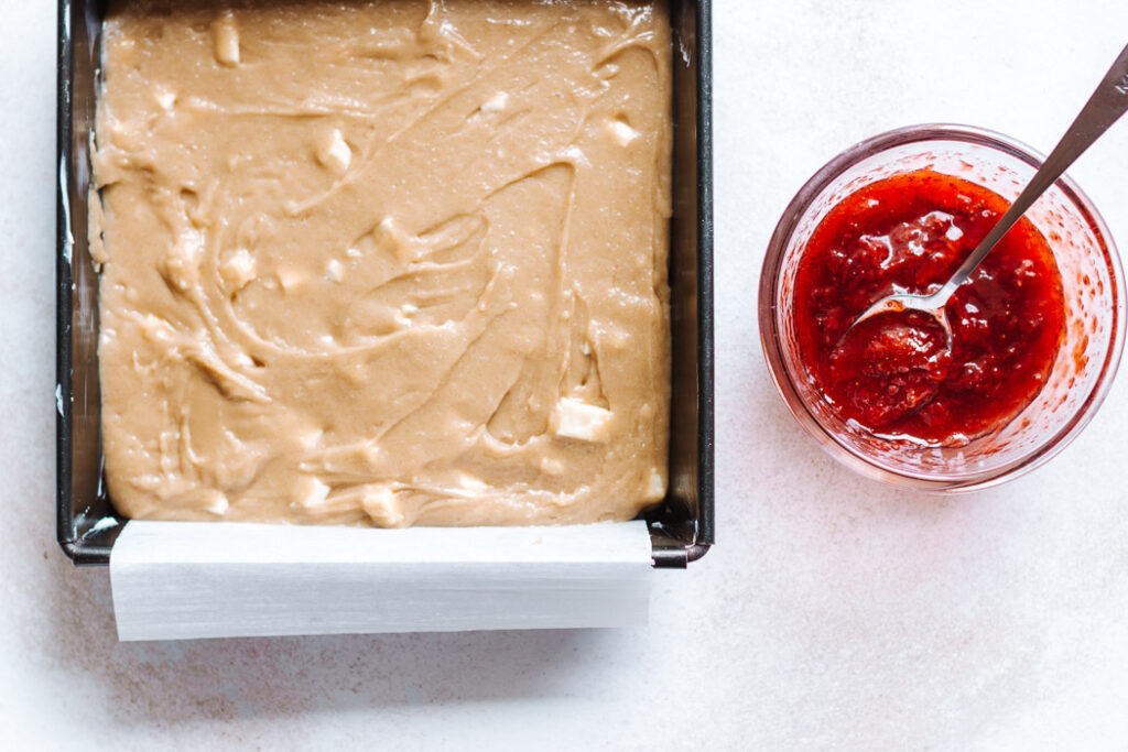 Strawberry White Chocolate Blondies