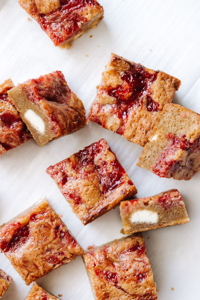 Strawberry White Chocolate Blondies