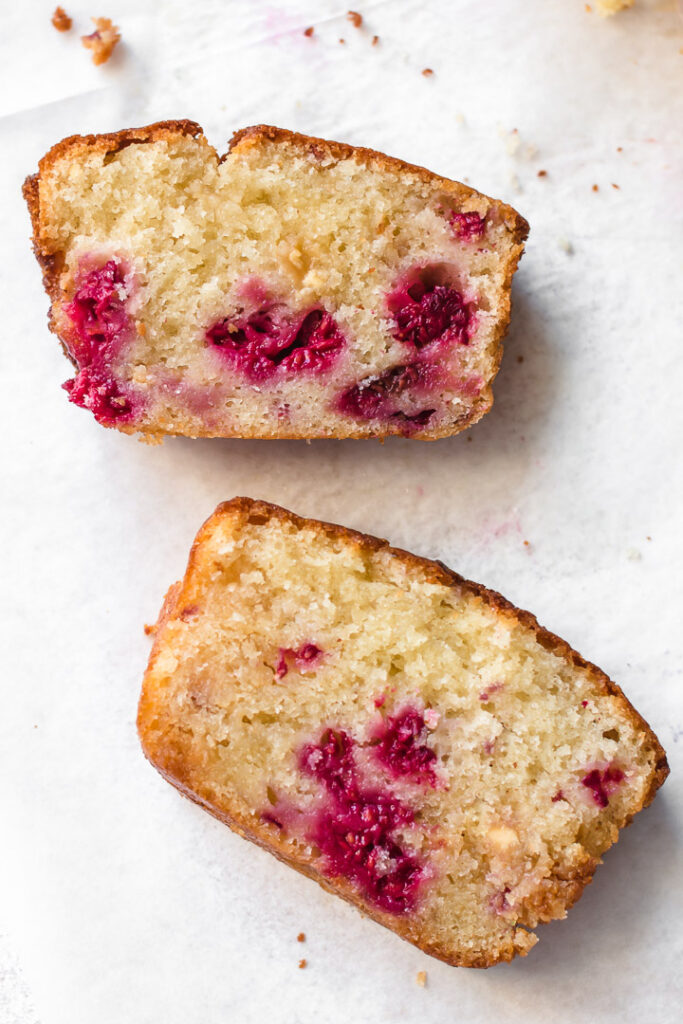 White Chocolate Raspberry Loaf Cake