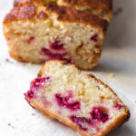 White Chocolate Raspberry Loaf Cake is perfect for snacking.