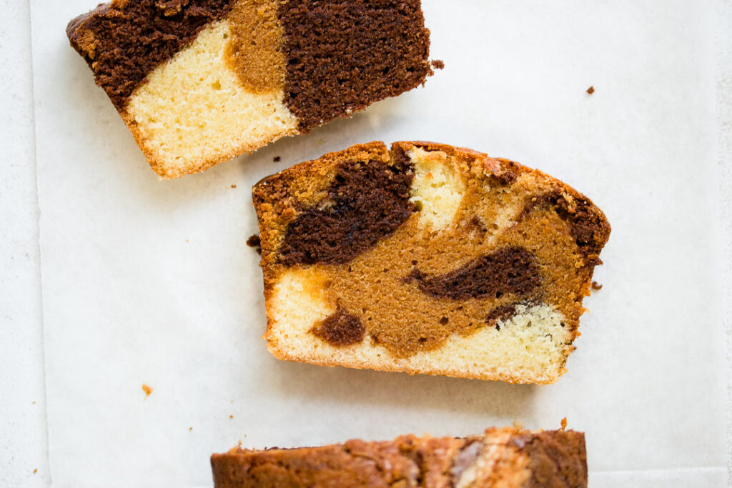 Chocolate, Dulce de Leche and Vanilla Marble Cake