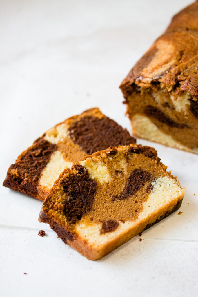 Chocolate, Dulce de Leche and Vanilla Marble Cake