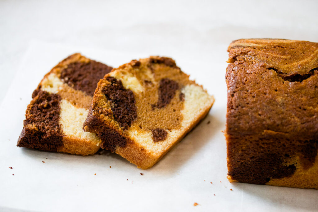 Chocolate, Dulce de Leche and Vanilla Marble Cake