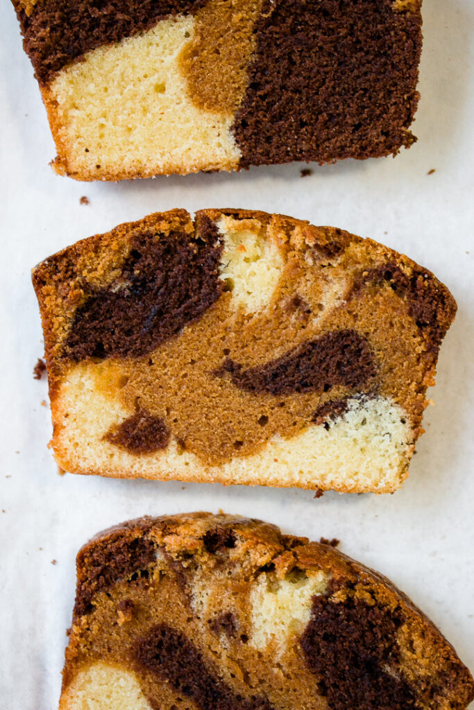 Chocolate, Dulce de Leche and Vanilla Marble Cake