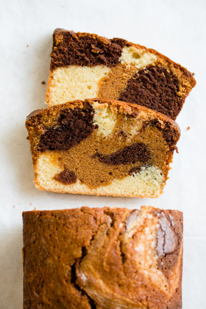 Chocolate, Dulce de Leche and Vanilla Marble Cake