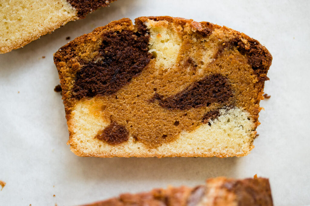 Chocolate, Dulce de Leche and Vanilla Marble Cake