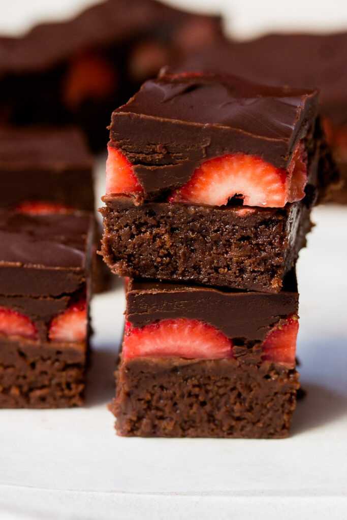 Chocolate Covered Strawberry Brownies