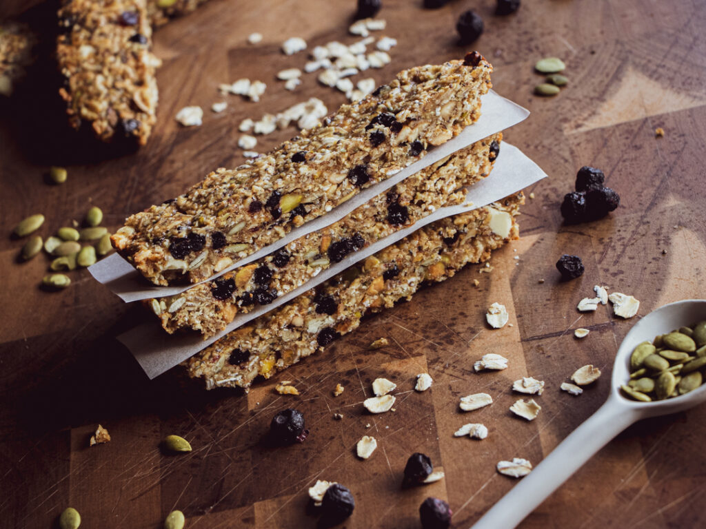 stack of protein granola bars