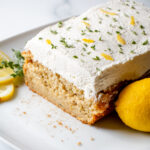 lemon zucchini cake with vanilla whipped cream frosting