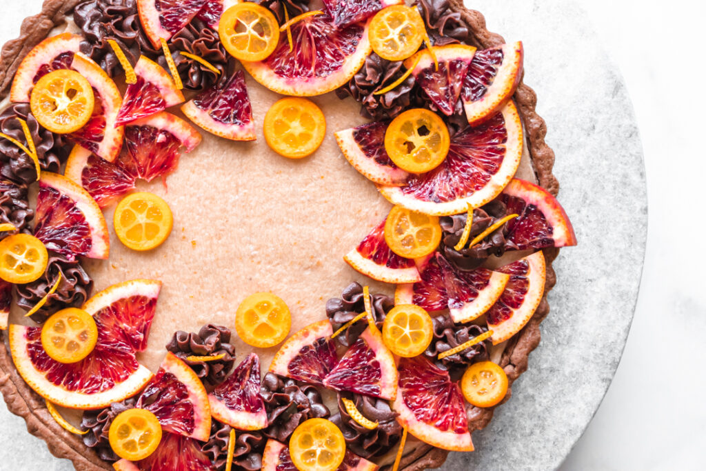 blood orange chocolate tart