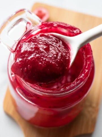 spoonful of cranberry sauce