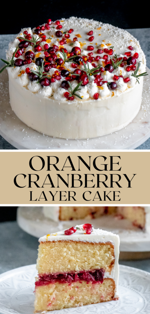 Pinterest pin cranberry orange layer cake