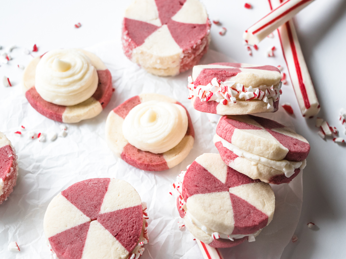 peppermint cookie sandwiches