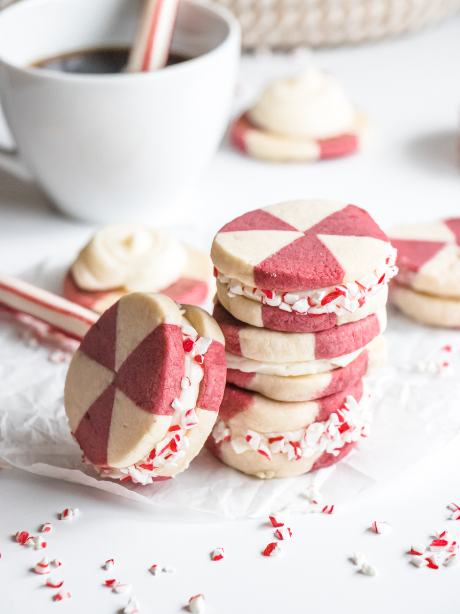 peppermint butter cookie sandwiches