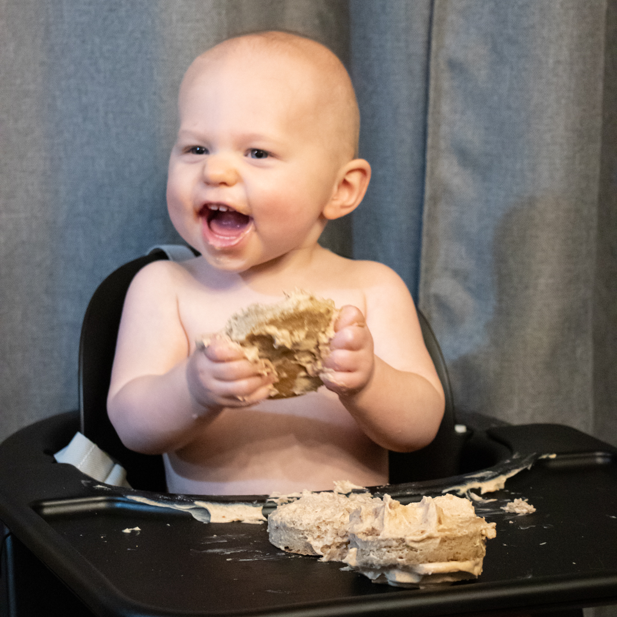 everett's first birthday banana bread cake