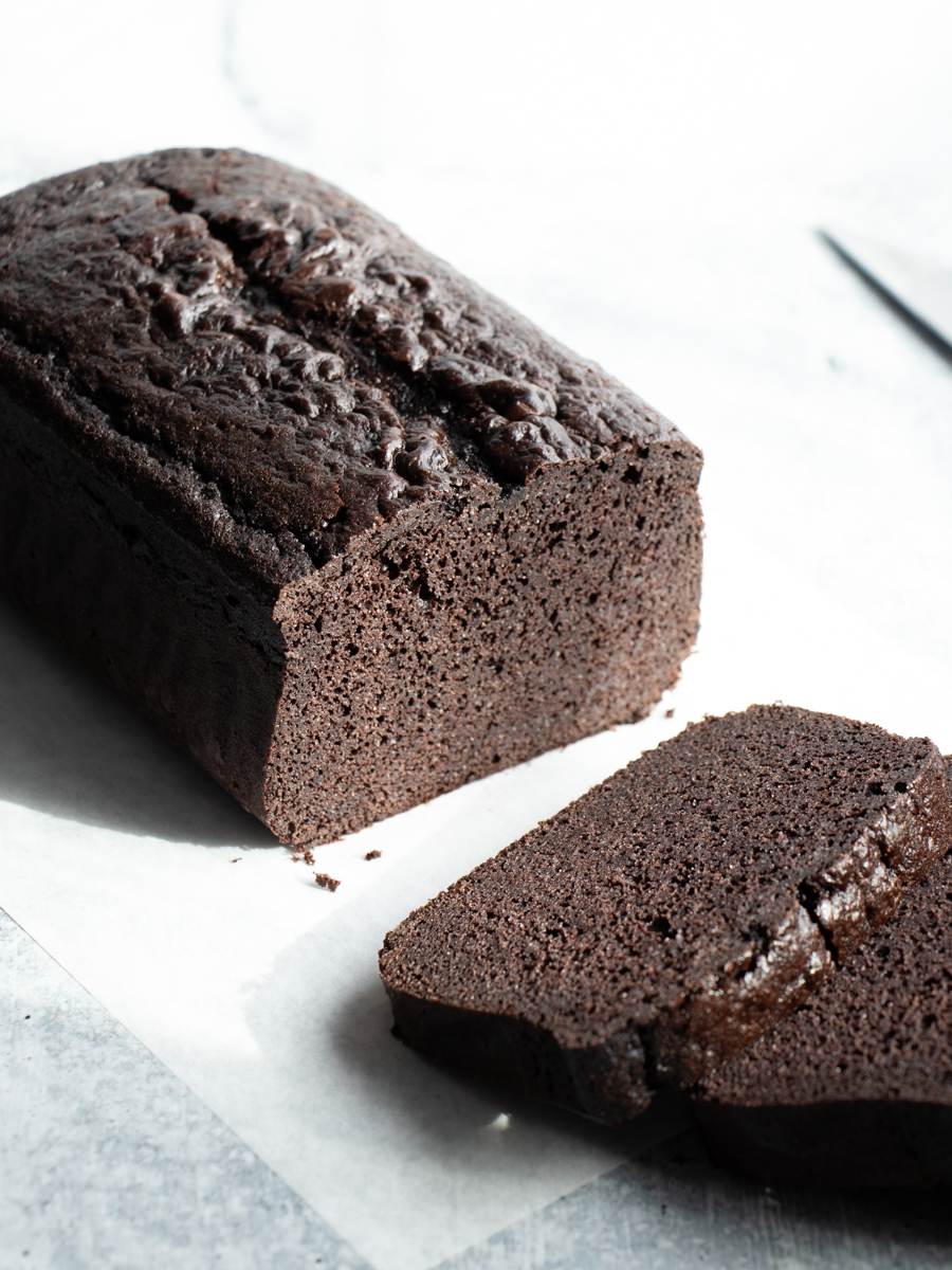 sliced chocolate pound cake