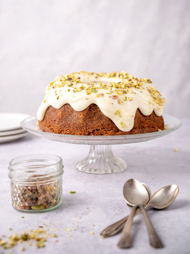 carrot pistachio bundt cake