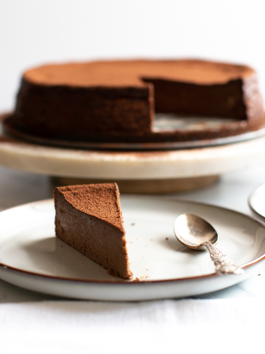 Gluten-free chocolate pumpkin torte made with coconut milk and almond butter.