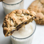 Giant kitchen sink cookies are made with various chocolate chips, chunks, sweet and salty snacks.