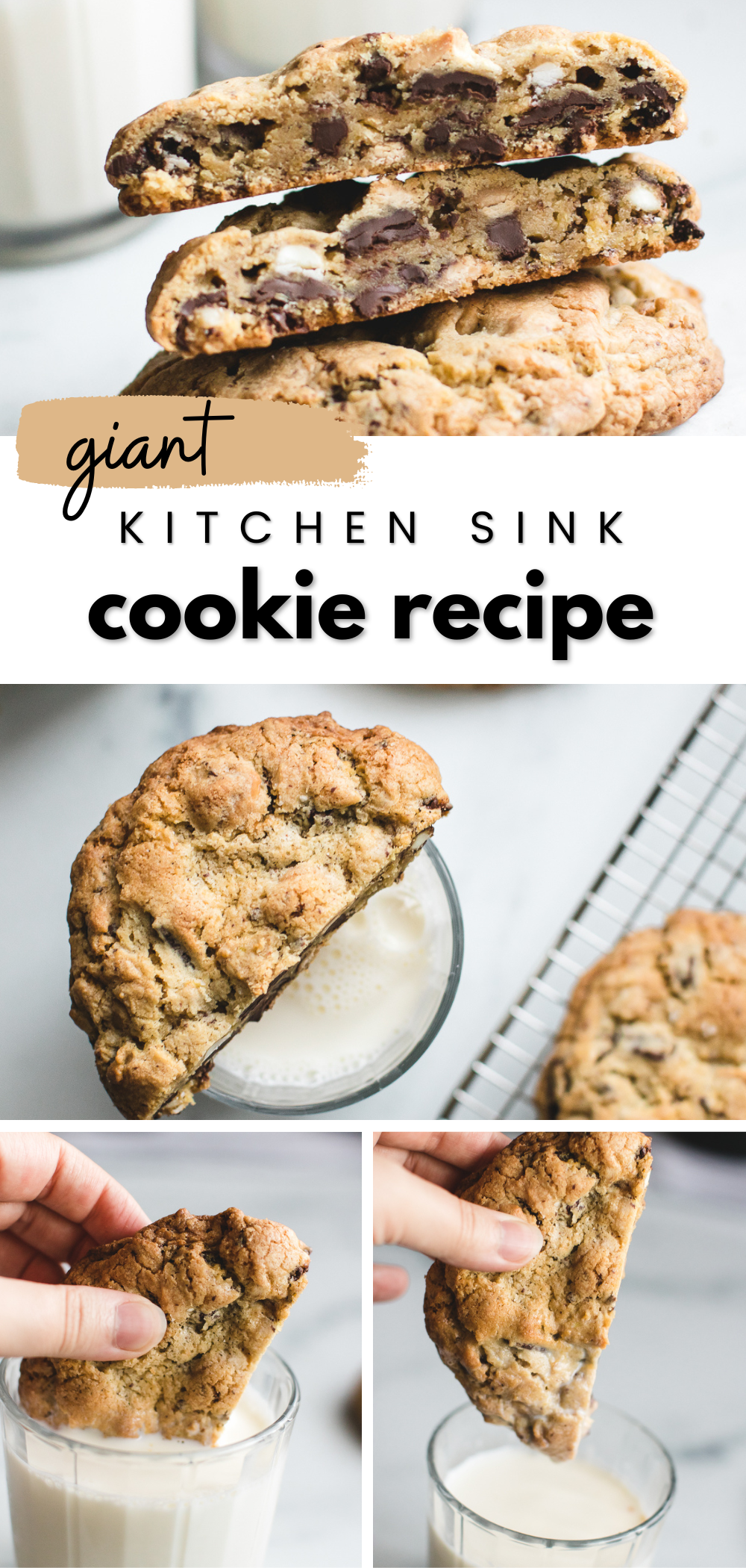 Giant kitchen sink cookies are perfect for using up pantry ingredients.